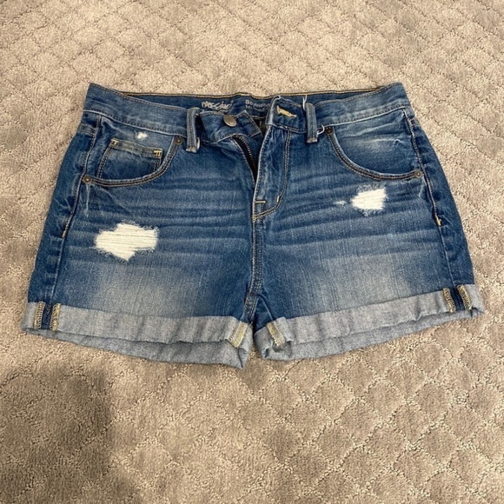 MOSSIMO midi boyfriend blue denim jean shorts target brand size 0 / 25